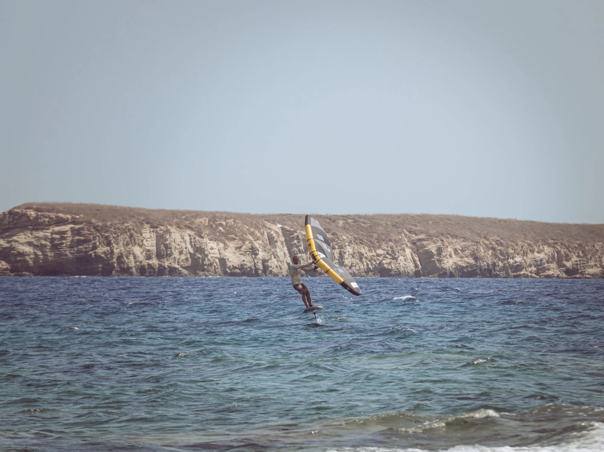 Wingfoiling at New Golden Beach Paros